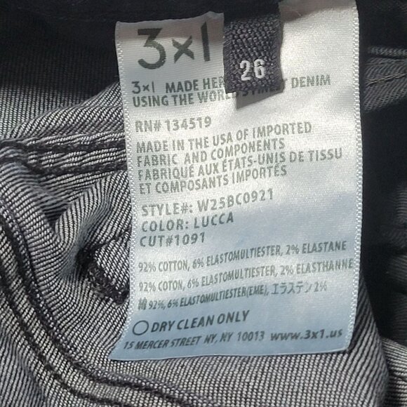 3X1 NYC Jeans Womens Size 26 Boot Cut Mid Rise Black Denim Pants - Picture 6 of 6